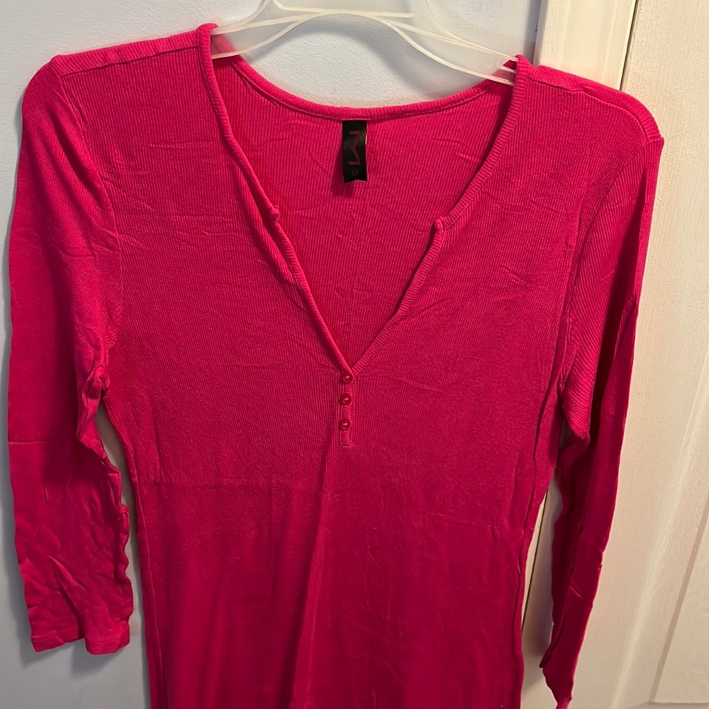 Hot pink cotton tee